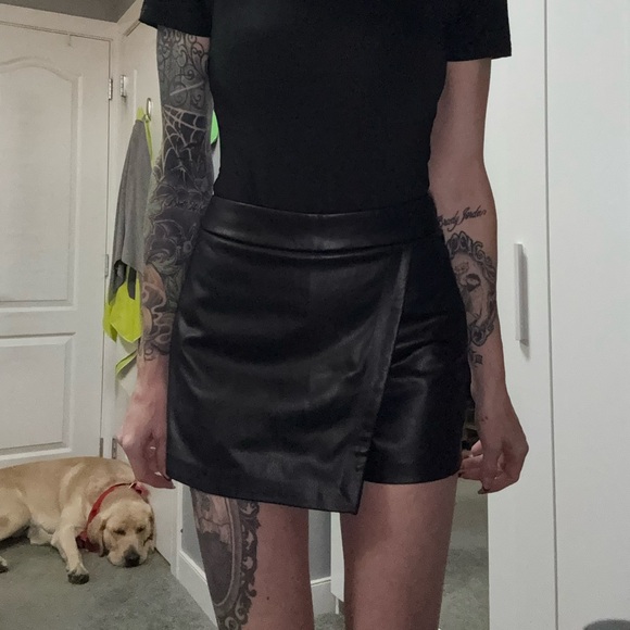 Faux leather Dynamite Skort - Picture 1 of 3